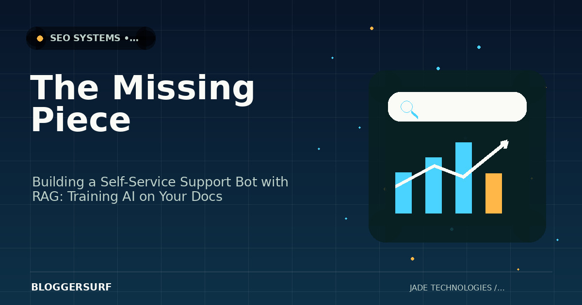 automating customer support with RAG — Bloggersurf editorial illustration